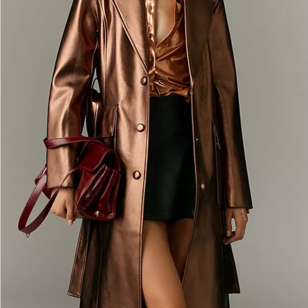 NEW- AVEC LES FILLES METALLIC TRENCH COAT